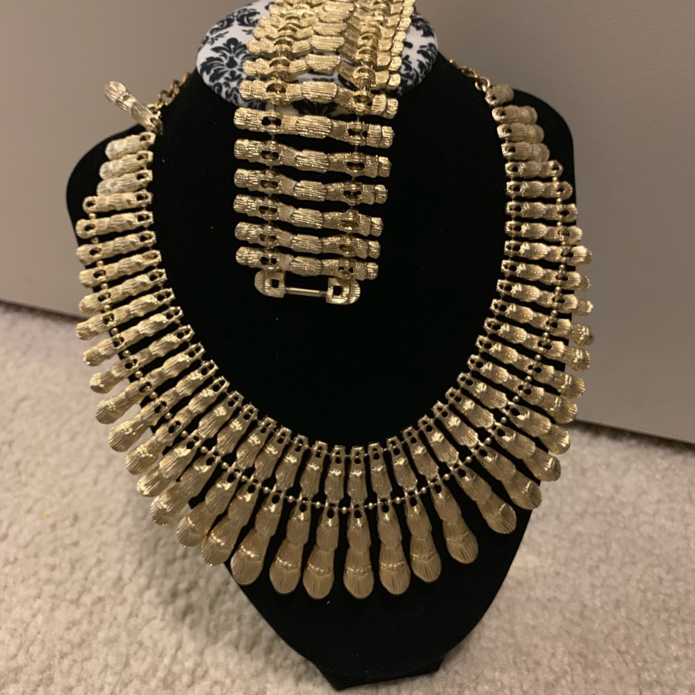 Antique costume necklace and wristband